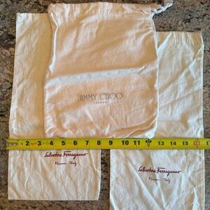 Jimmy Choo and Salvatore Ferragamo Dust Bags